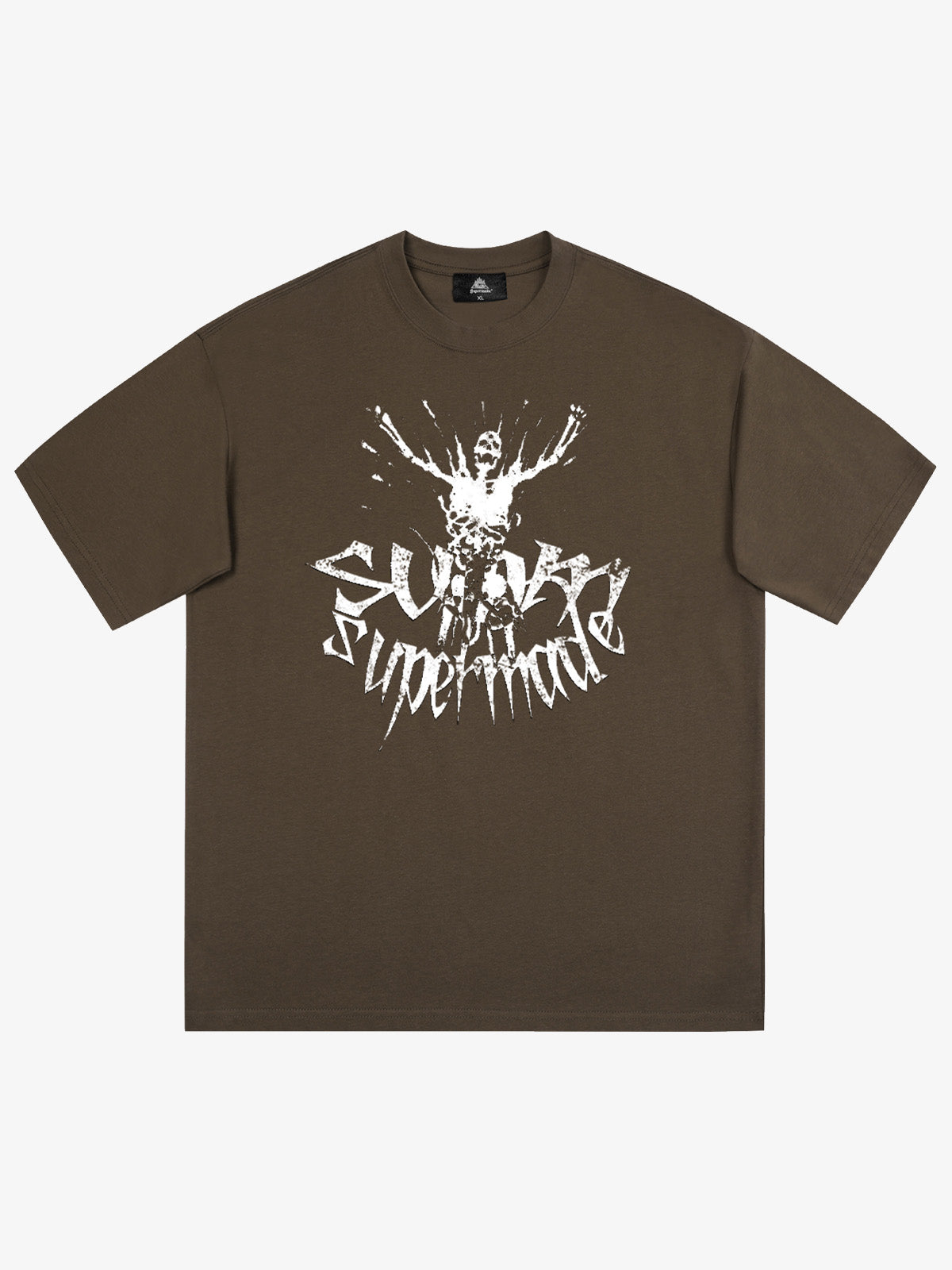 THE SUPERMADE TRENDY STREET OLD-FASHIONER SKULL PRINT T-SHIRT 