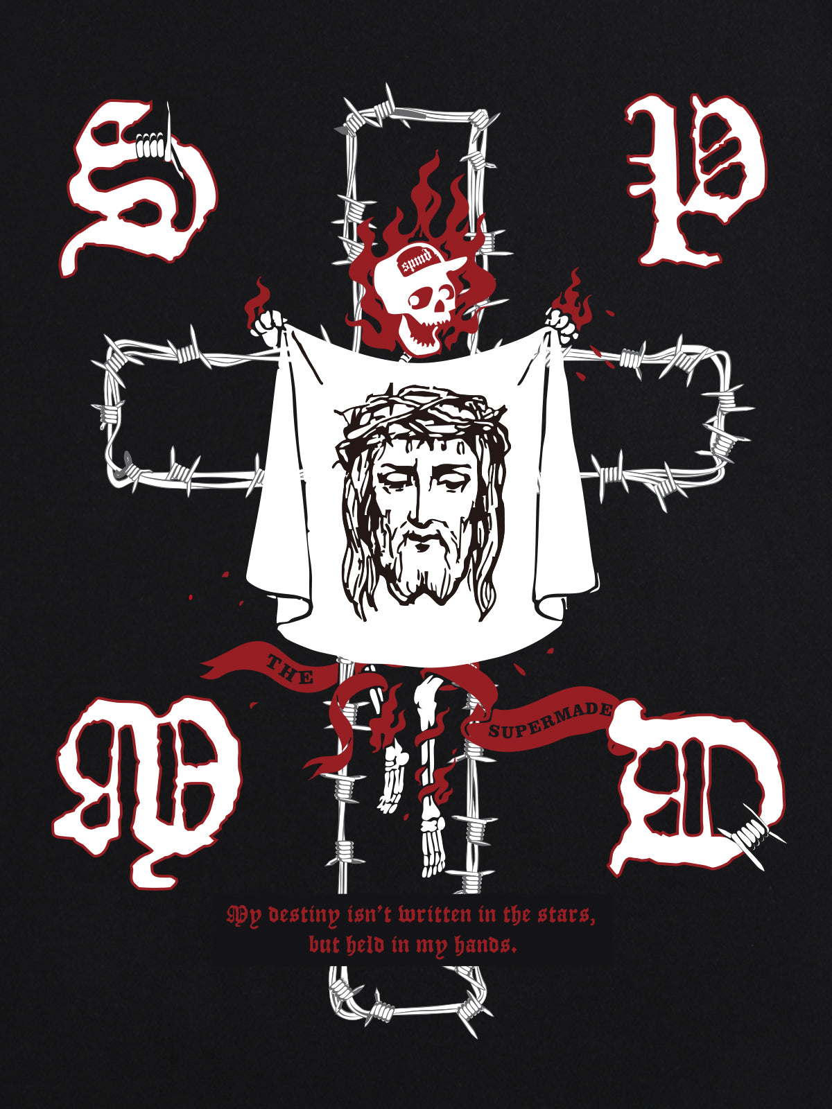Original Skull and Jesus  Print T-Shirt