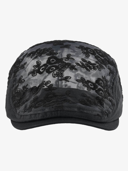 Embroidered Mesh Beret