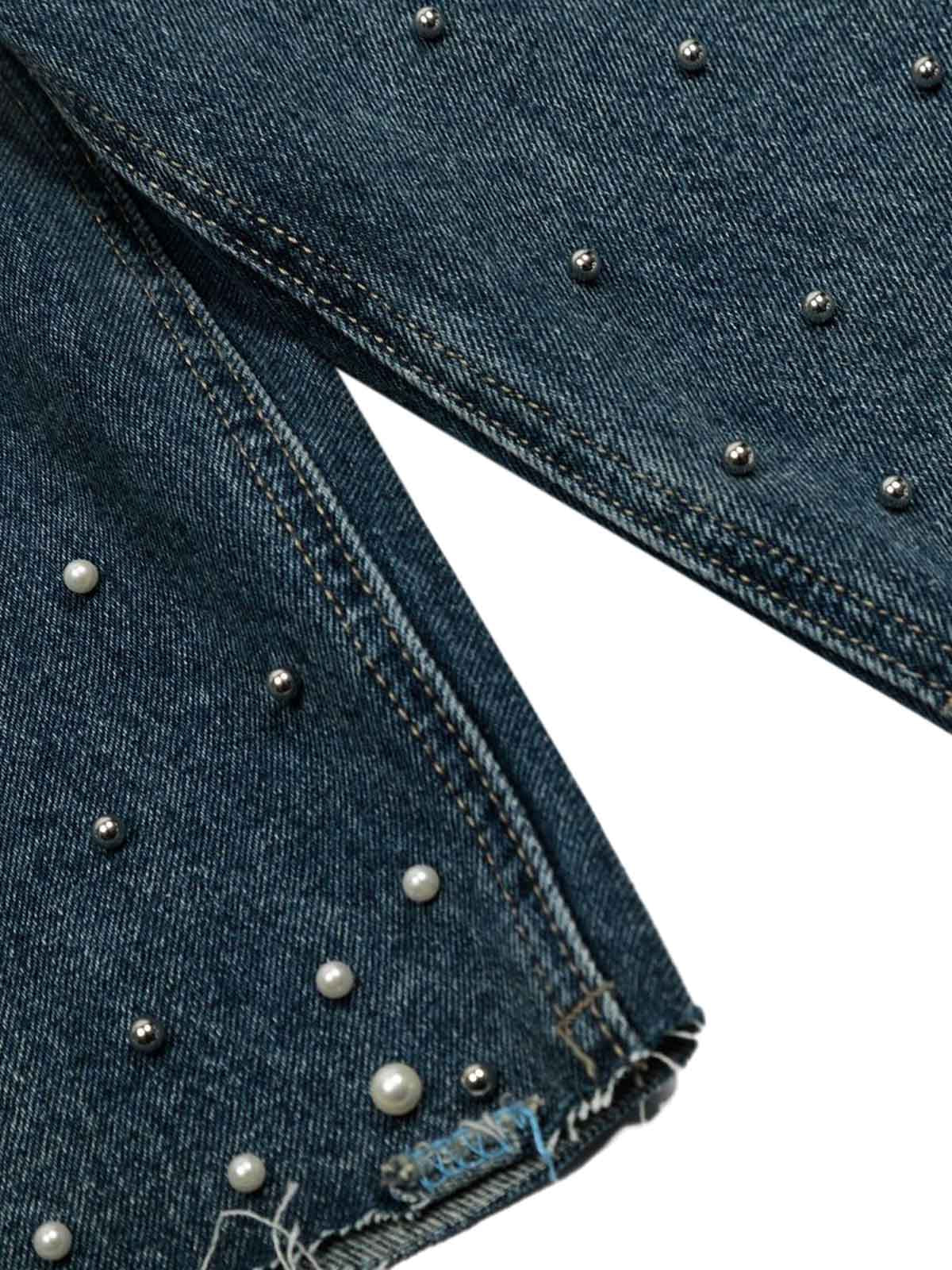 Washed Studded Denim Jorts 