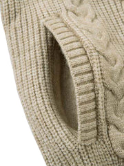Cable Knit Zip-Up Sweater Jacket for Cozy Elegance 
