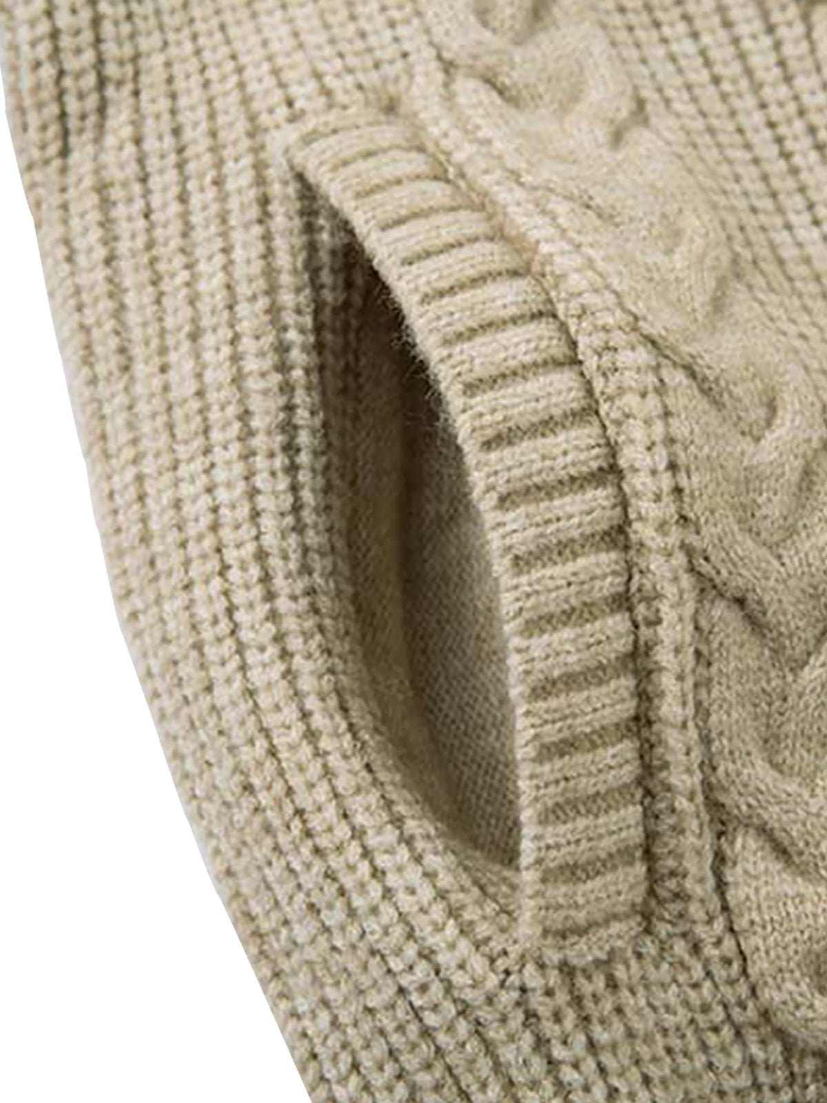 Cable Knit Zip-Up Sweater Jacket for Cozy Elegance 