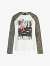 Leopard Graffiti Waffle Long Sleeve Tee