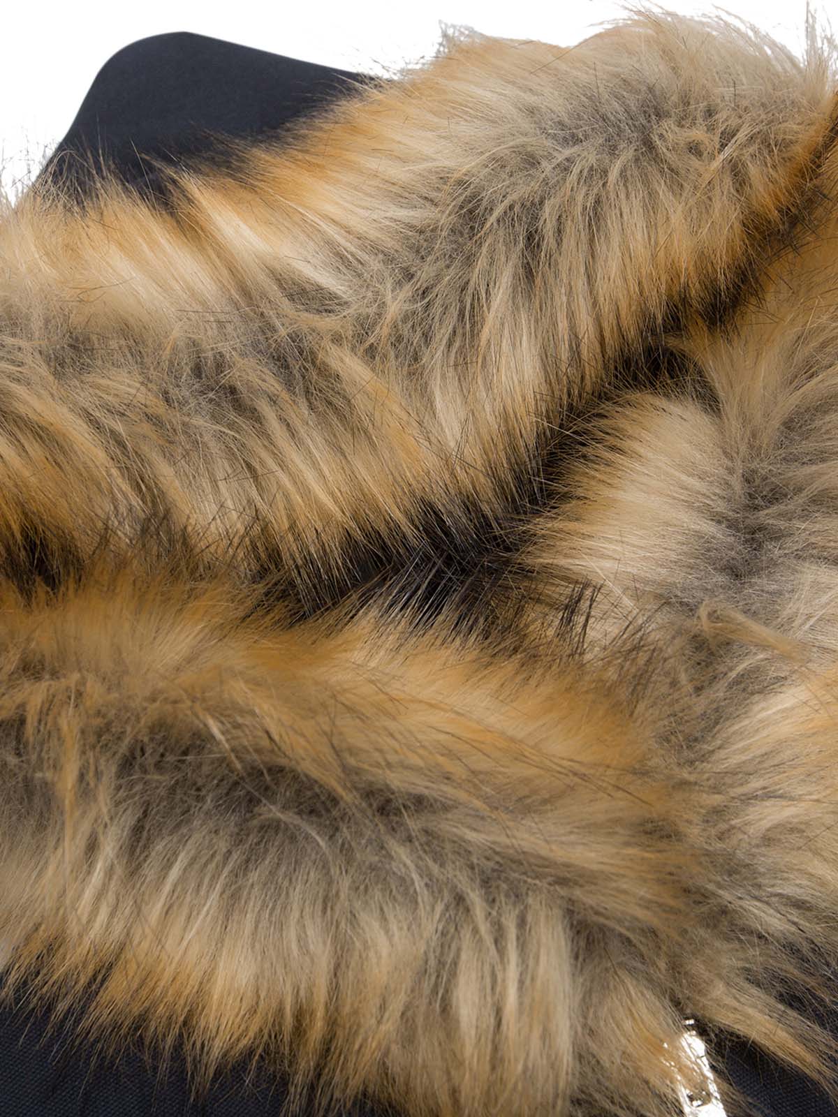 Patchwork Embroidered Fur Hooded Jacket - 2333
