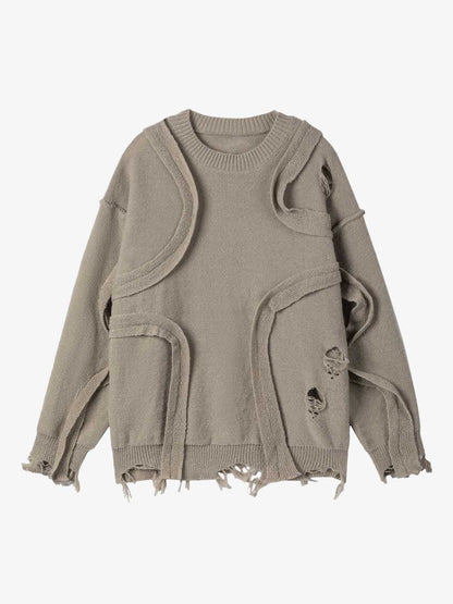 Vintage Ripped Patchwork Shabby Sweater 
