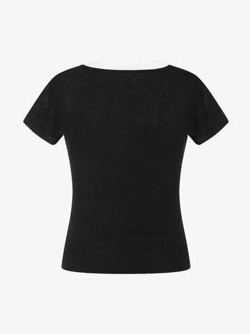 Layered Look Henley Slim Fit Short Sleeve T-Shirt 