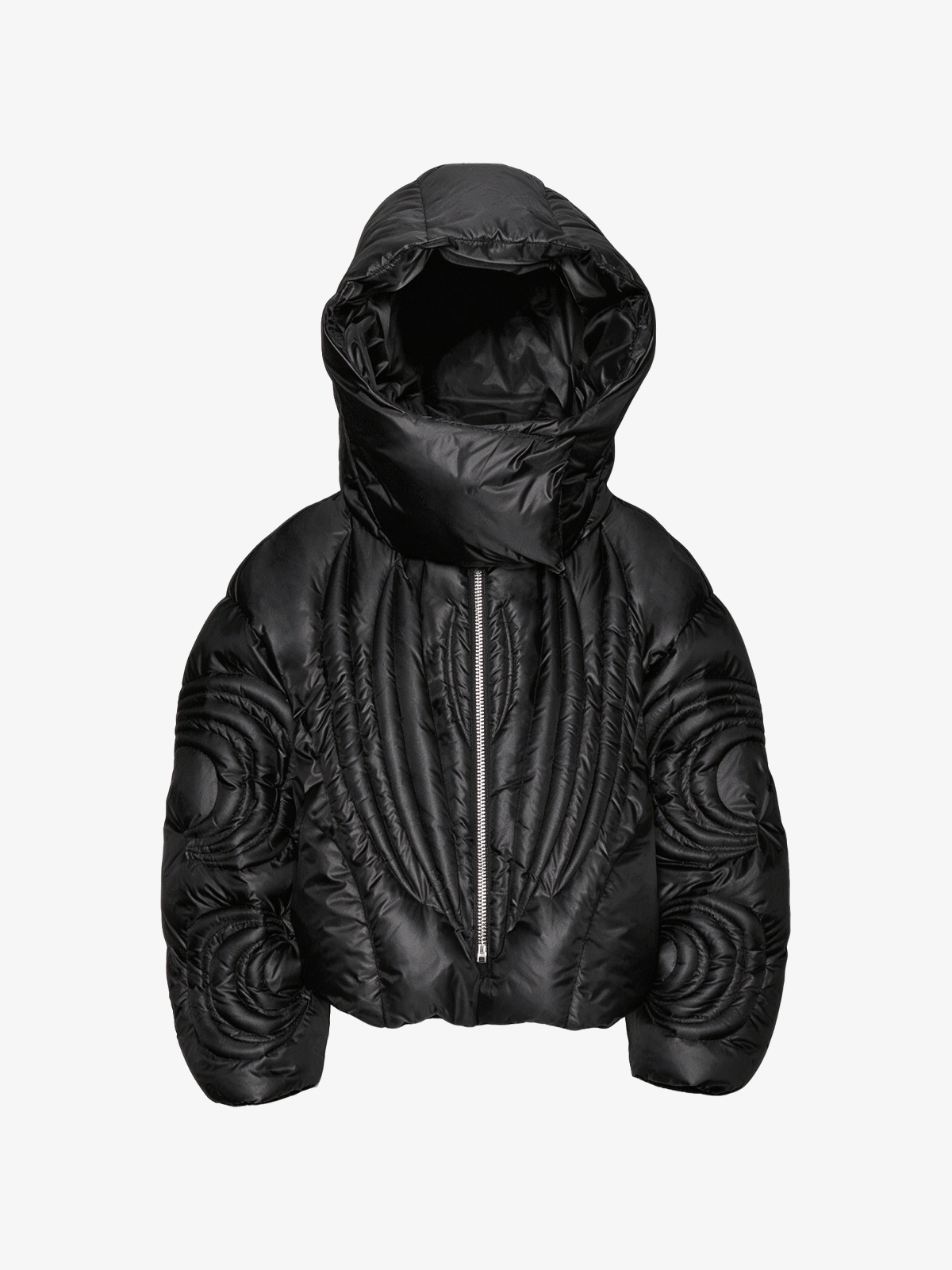 Sculpted Quilted Oversized-Hood Padded Coat