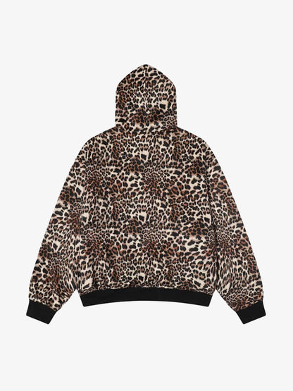 Leopard Reversible Fleece Zip-Up Hoodie 