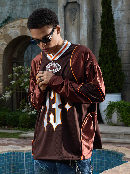 Supermade American Gothic Font Satin Mesh Jersey 