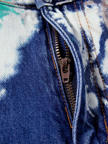 Artistic Brushstroke Hand-Painted Effect Jeans 