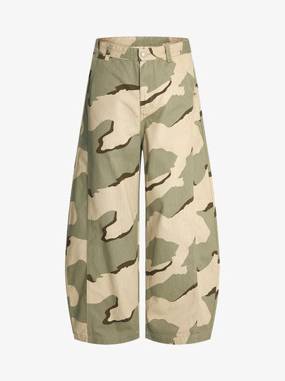 Camouflage Wide-Leg Trousers for Casual and Outdoor Adventures 