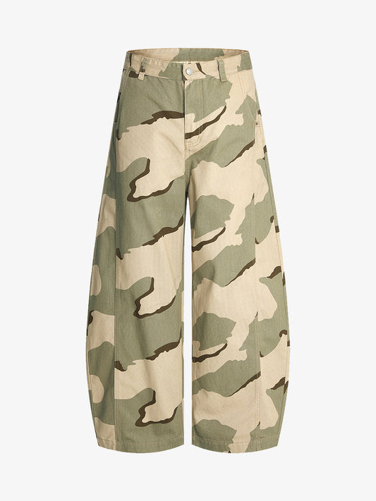 Camouflage Wide-Leg Trousers for Casual and Outdoor Adventures 