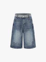 Arbeitskleidungs-Shorts mit Farbblockmuster