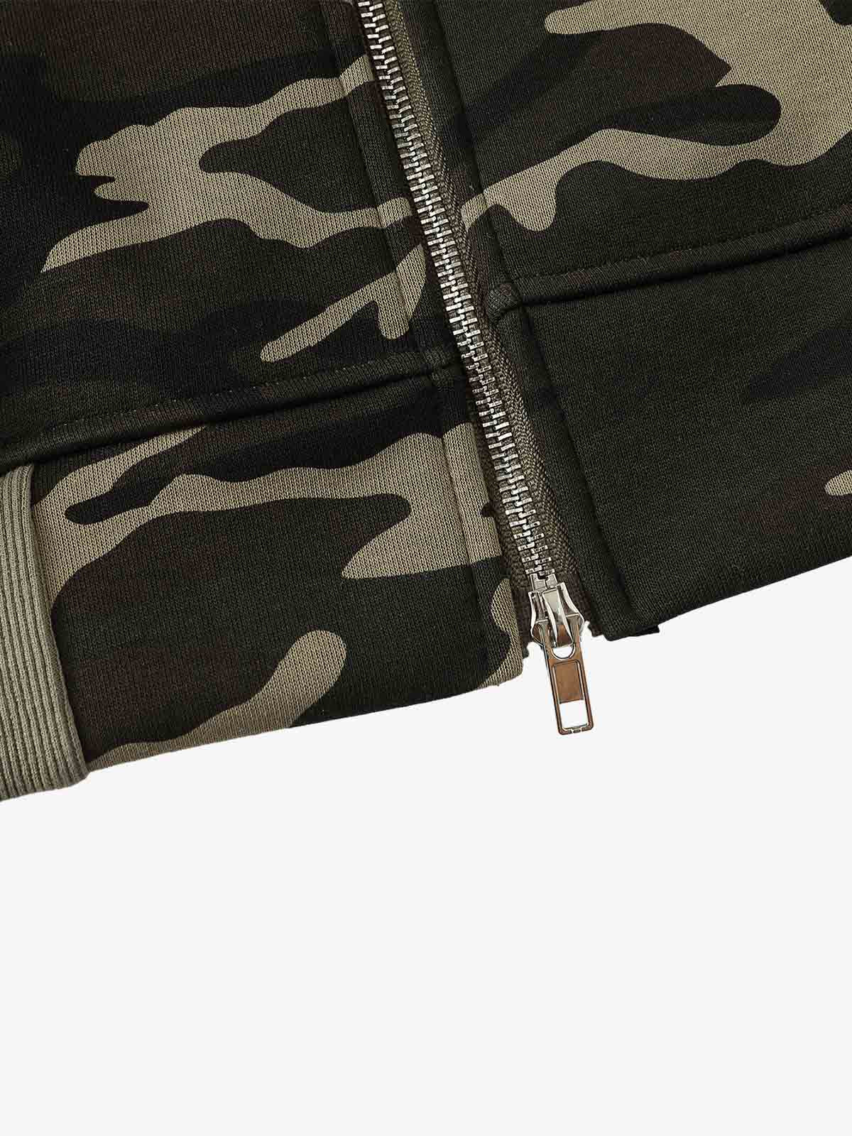 Camo Stripe Patchwork Embroidered Set