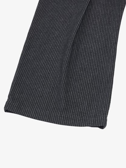 Vintage Pinstripe Pleated Wide-Leg Barrel Pants 