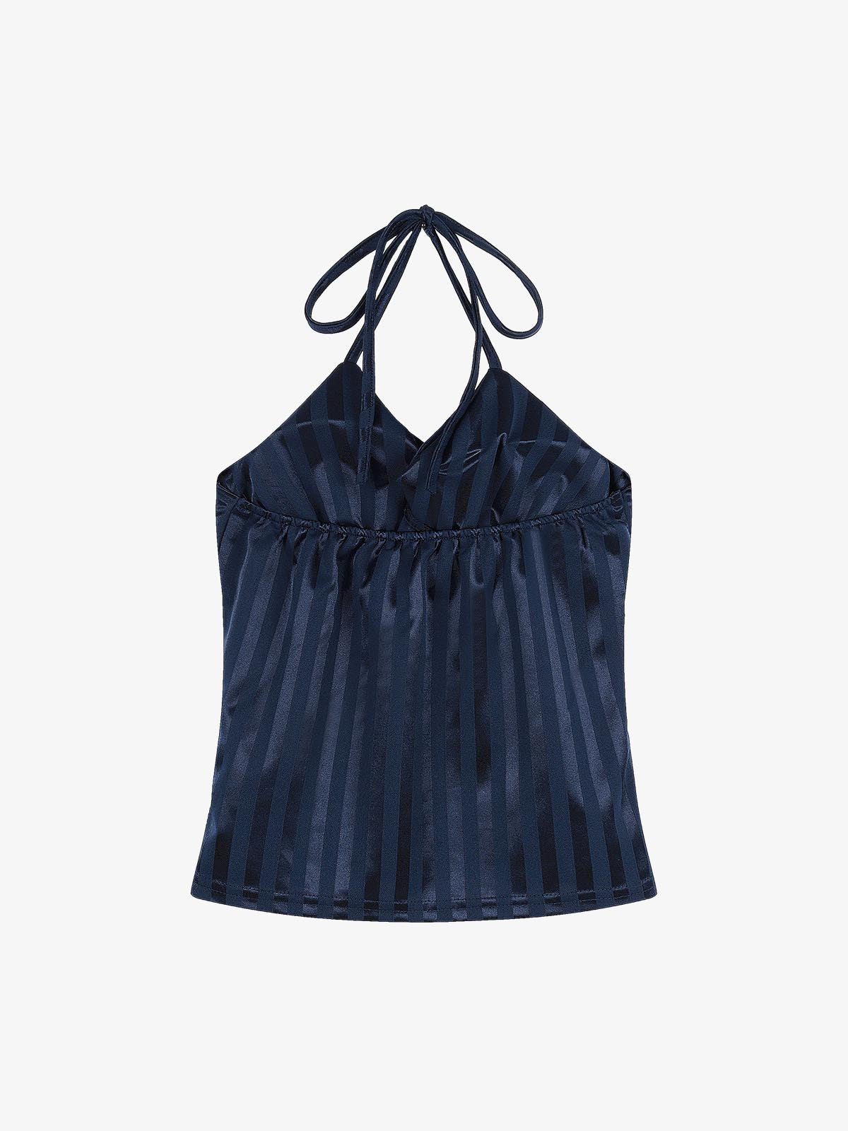 Striped Pattern Halter Jersey Cami Top