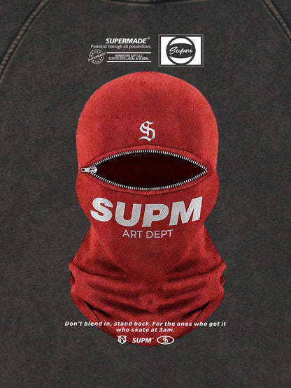 Oversized Snake Graphic Hoodie with Bold Print Design 