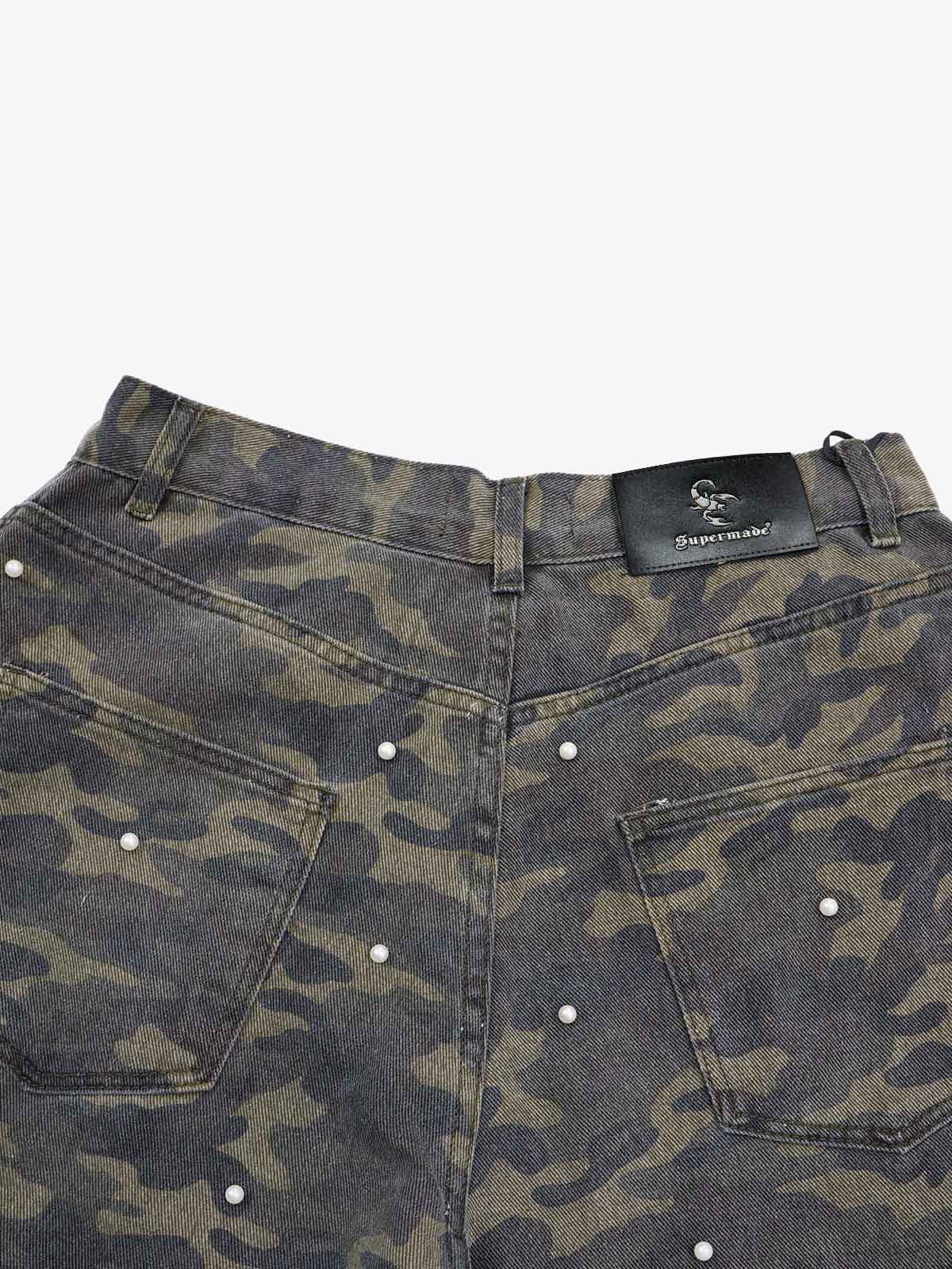 Camo Studded Cargo Pants; Forest Camouflage / M, Forest Camouflage / L, Forest Camouflage / XL