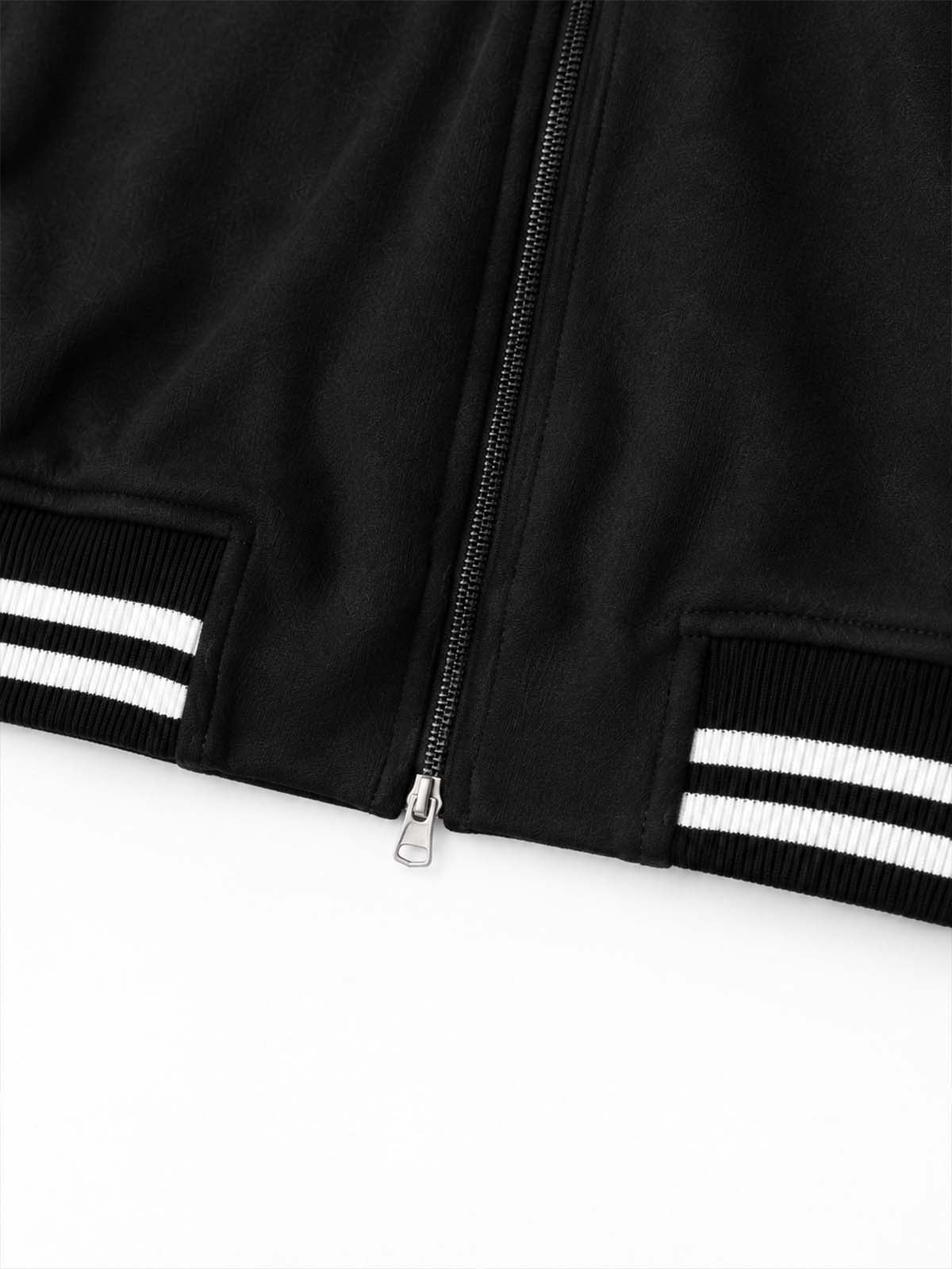 Scorpion-Embossed Cropped Zip Jacket & Curved-Leg Pants Set