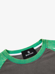 Distressed Star Graphic Raglan Long Sleeve Shirt