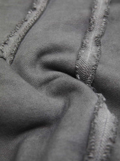 Thesupermade Heavy Washed Distressed Full Zip Hoodie - 2057 