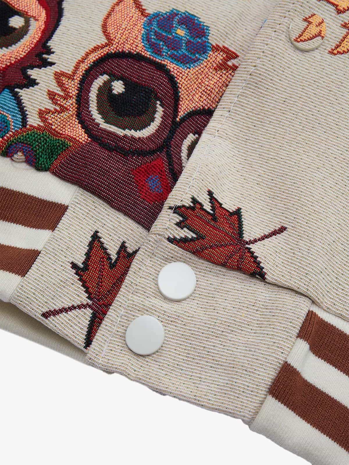 Thesupermade Owl Patch Embroidered Baseball Jersey 