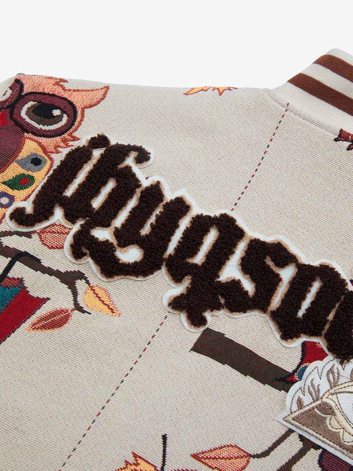 Thesupermade Owl Patch Embroidered Baseball Jersey 
