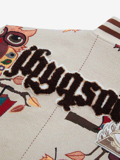 Thesupermade Owl Patch Embroidered Baseball Jersey 