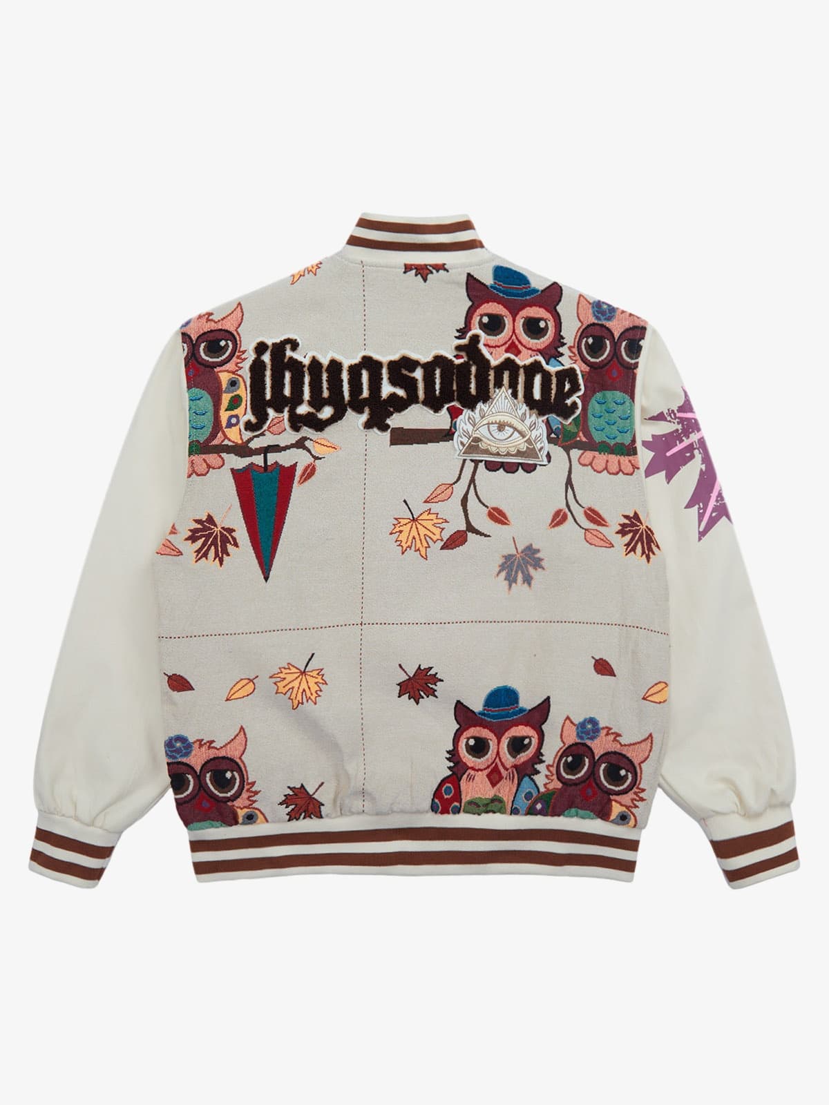 Thesupermade Owl Patch Embroidered Baseball Jersey 