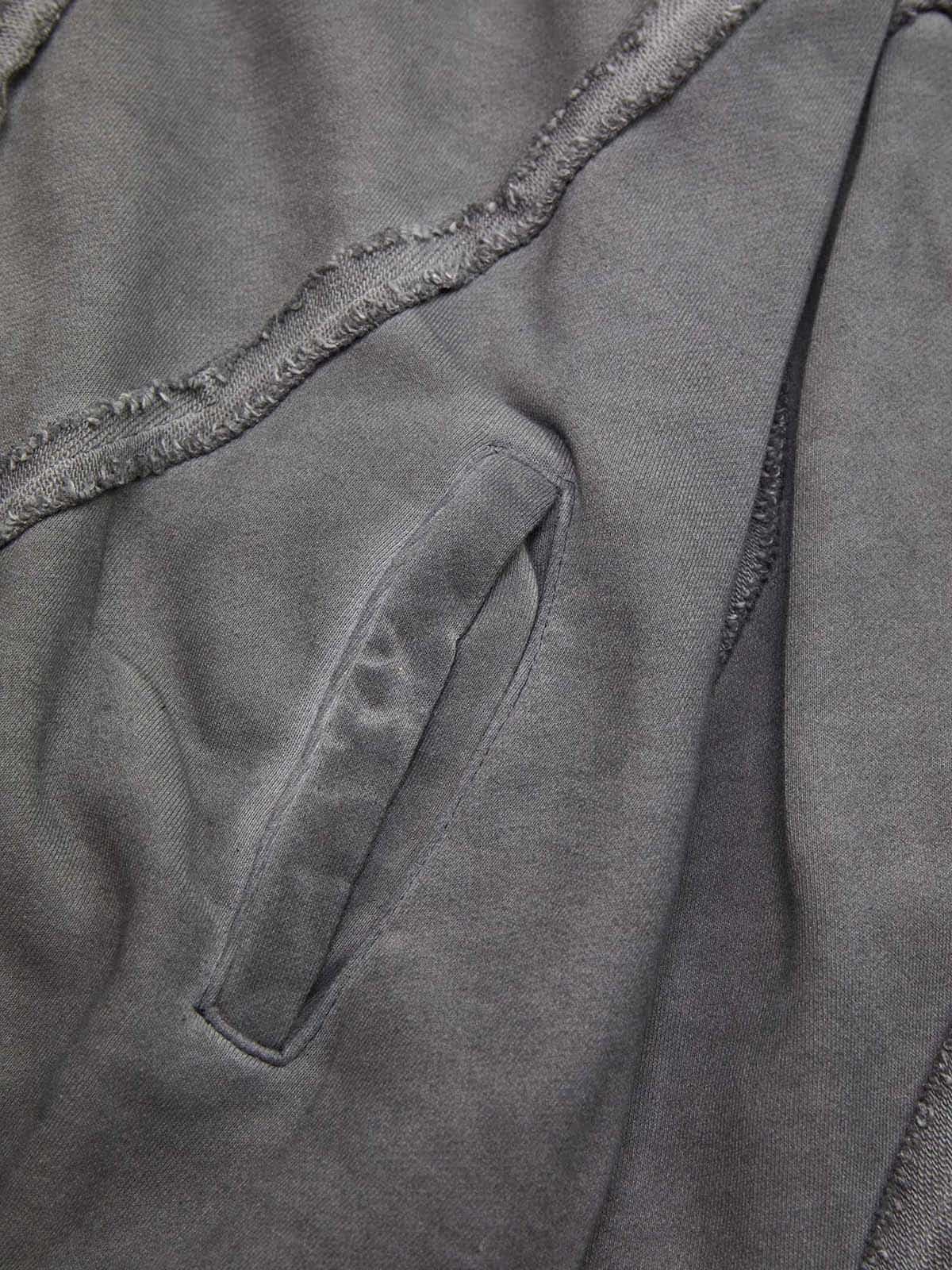 Thesupermade Heavy Washed Distressed Full Zip Hoodie - 2057 