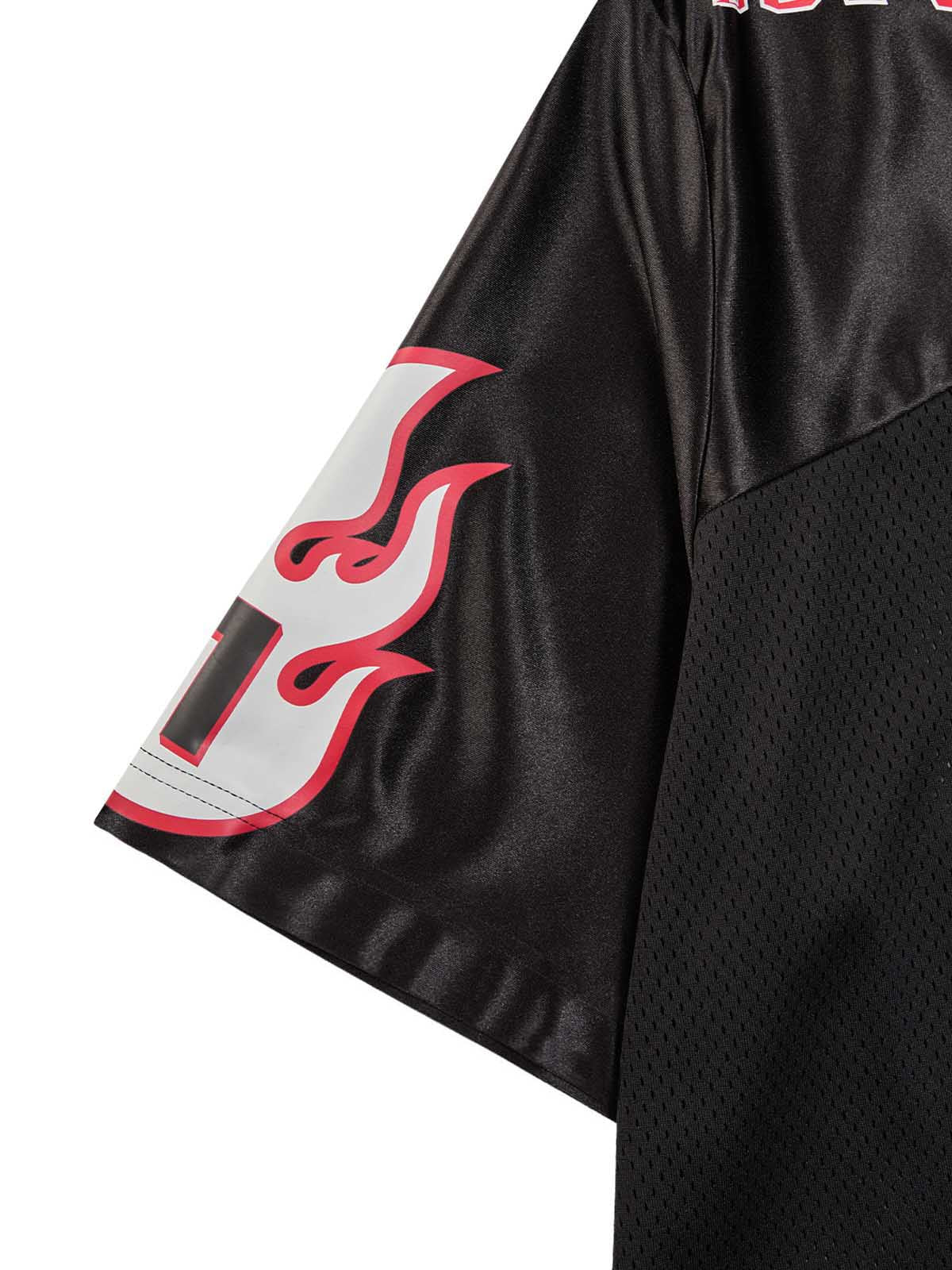 Original Flame Print Football Jersey T-Shirt