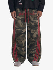 Retro Patchwork Embroidered Camouflage Barrel Pants - 2520 
