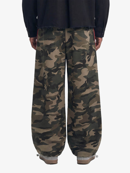 Retro Patchwork Embroidered Camouflage Barrel Pants - 2520 