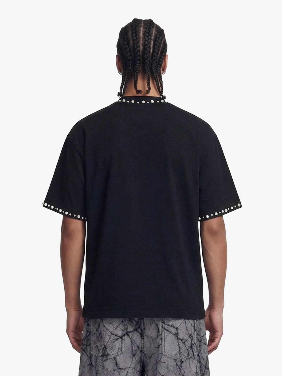 Elegant Pearl-Embellished Oversized T-Shirt 