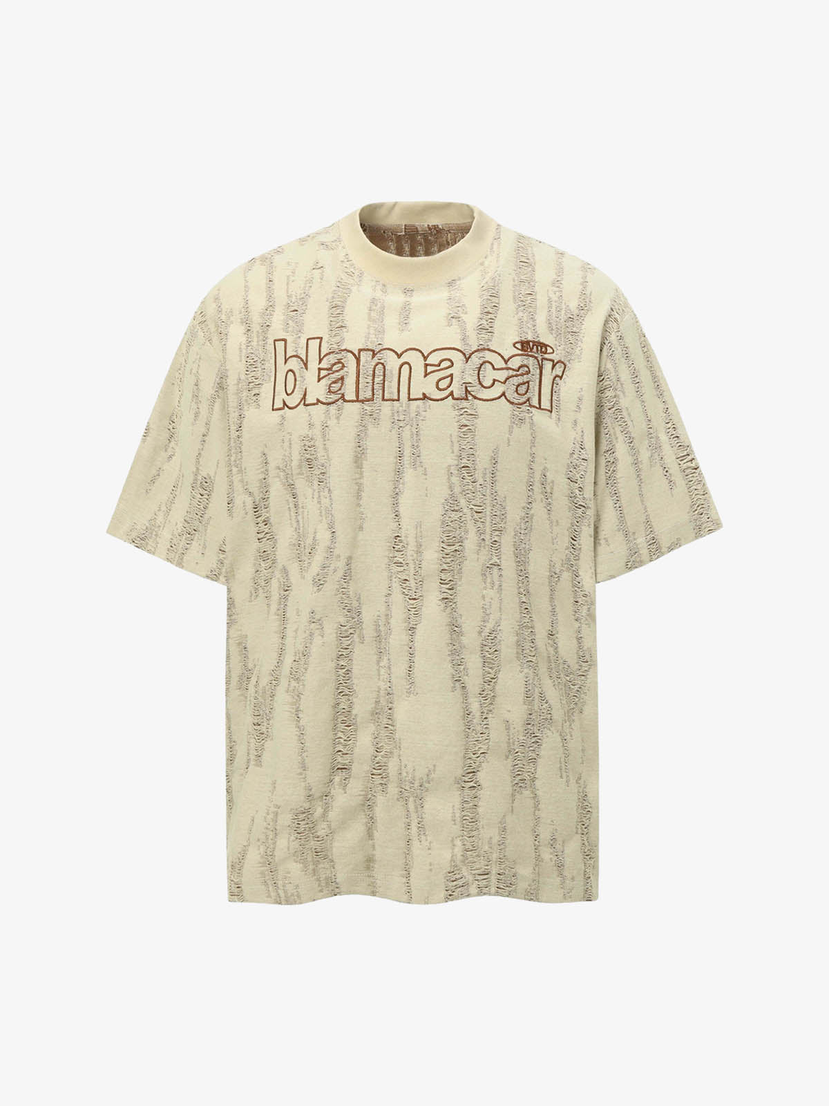 Distressed Letter Embroidered Short-sleeved T-shirt 