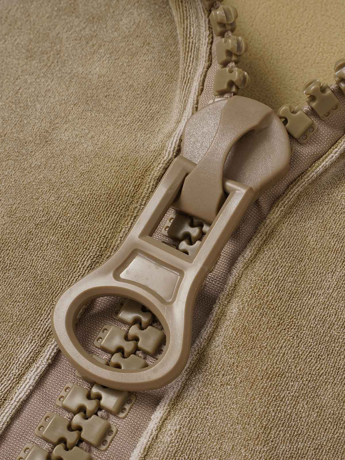 Oversized-Zip Fleece-Lined Hoodie