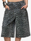Leoparden-Strass-Jeans im Used-Look