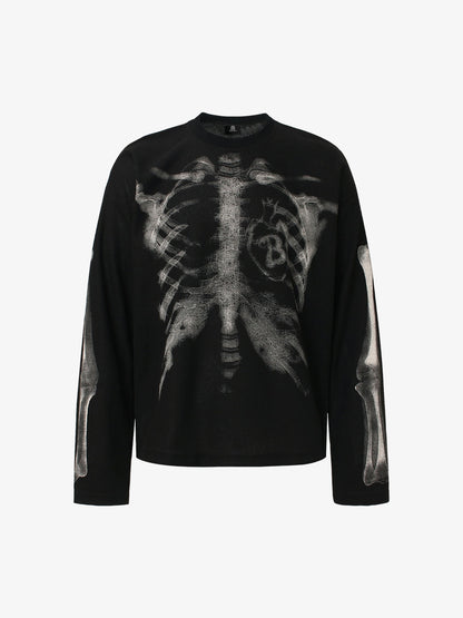 Thesupermade Skeleton Print Long-sleeved T-shirt 