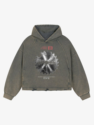 Oversized Snake Graphic Hoodie with Bold Print Design 