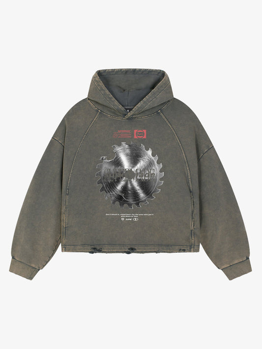 Oversized Snake Graphic Hoodie with Bold Print Design 