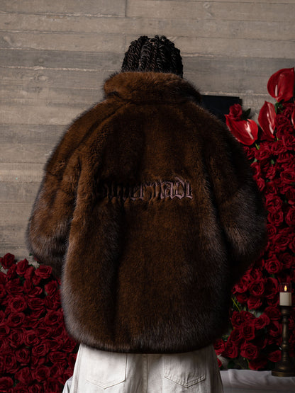 Supermade Embroidered Luxury Faux Fur Jacket 