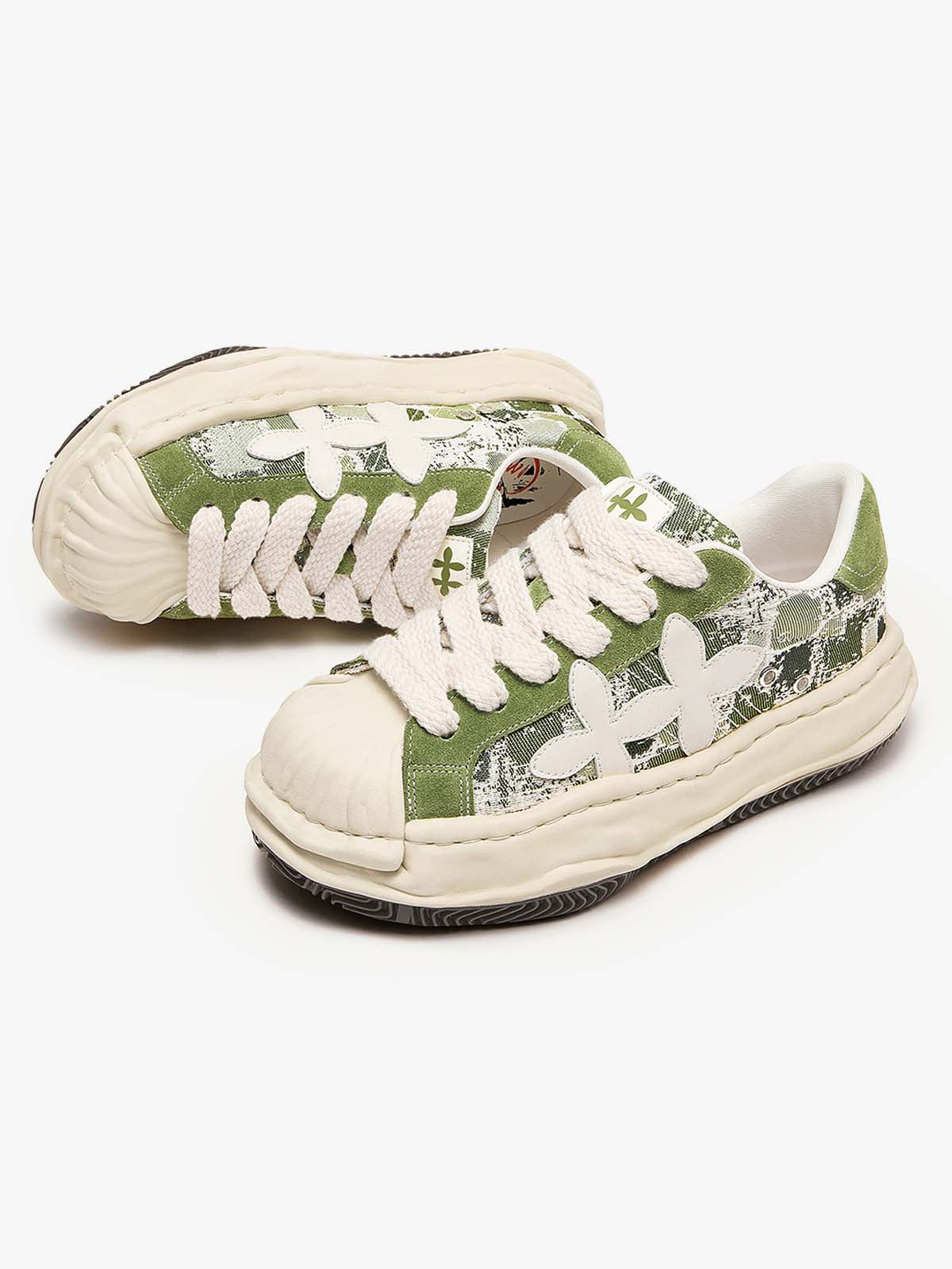 Deconstructed Melting Clover Sneakers