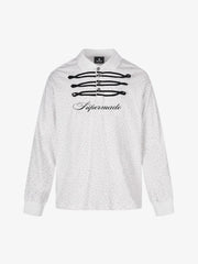 Leopard Graphic Chinese Knot-Button Long Sleeve Polo