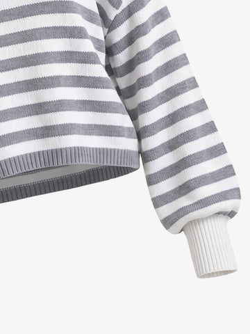 Scorpion Embroidered Off-Shoulder Striped Knit Set