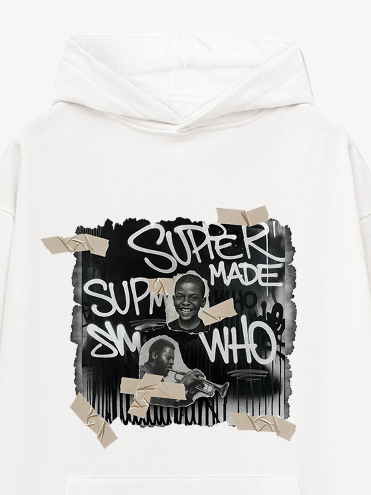 Street Collage Graffiti Font Character Hooded Sweatshirt 