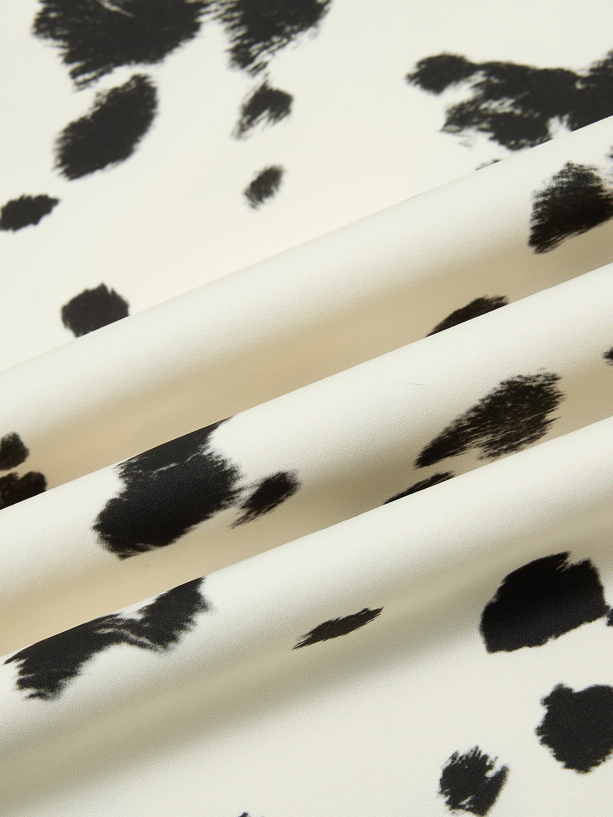 Cow Print Lace Trim Straight Leg Pants 