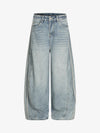 Wide-Leg Denim Culottes with Side Slits for Women 