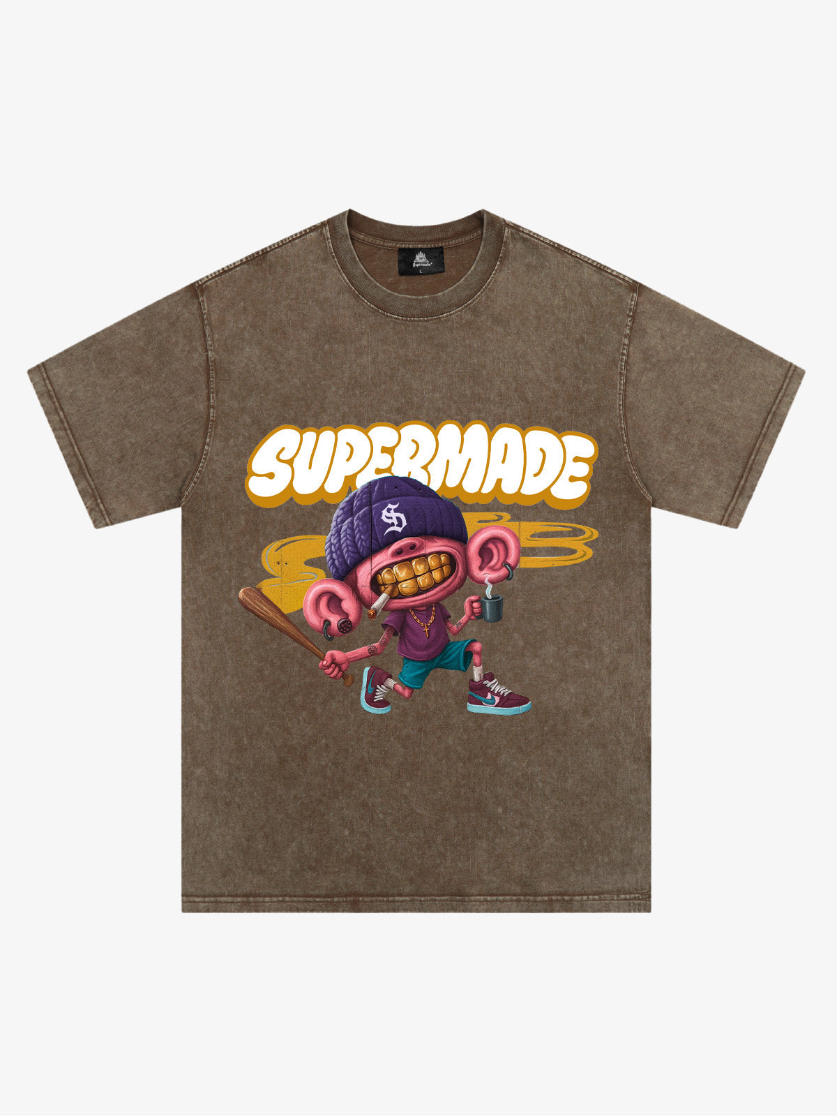 Thesupermade Cartoon Graffiti Baseball Cool Boy T-shirt 