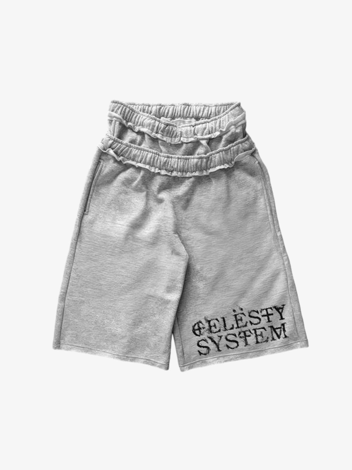 West Coast Letter Graphic Double-Waist Shorts