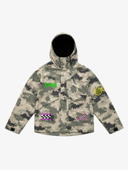 Camo Racing Embroidered Waterproof Hooded Sports Jacket